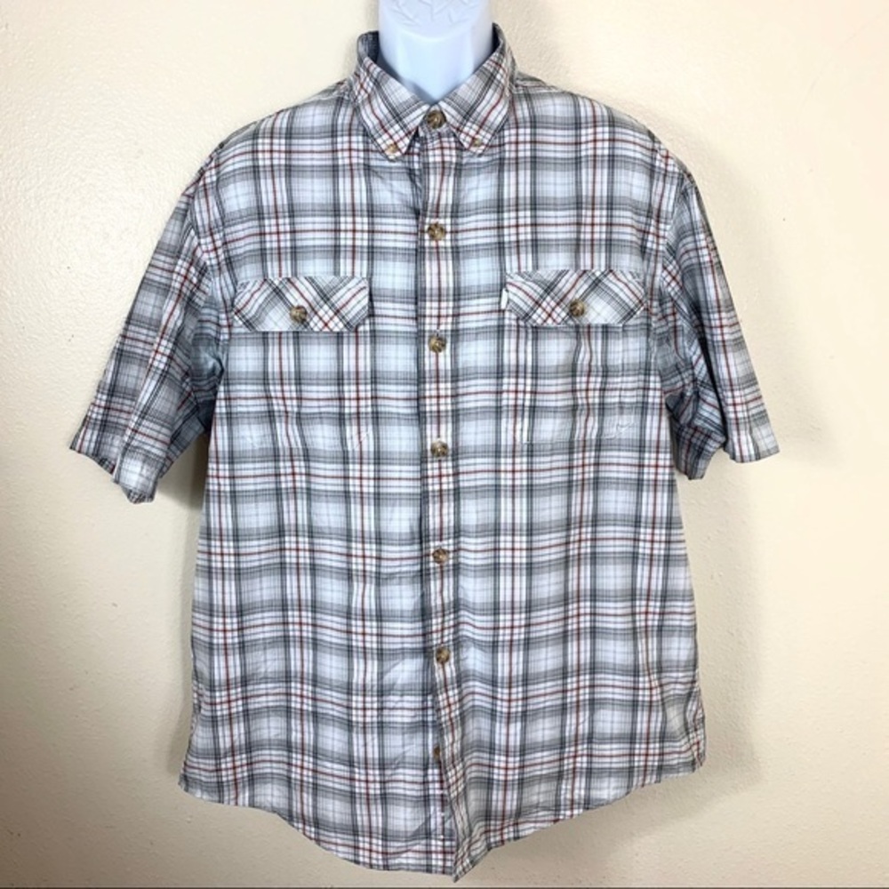 DULUTH TRADING Men’s Shirt short sleeve buttons L